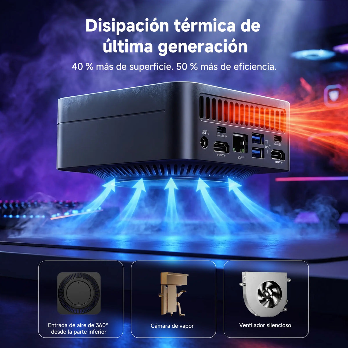 Disipacion termica deultima generacion40 % mas de superficie. 50 % mas de eficiencia.